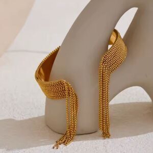 New 18k Gold Ss Fringe Women's Bracelet